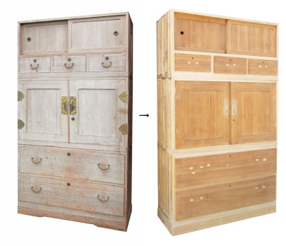 桐たんす修理 事例 桐たんす修理・リメイク・カビ直し （株）蔵 桐工房